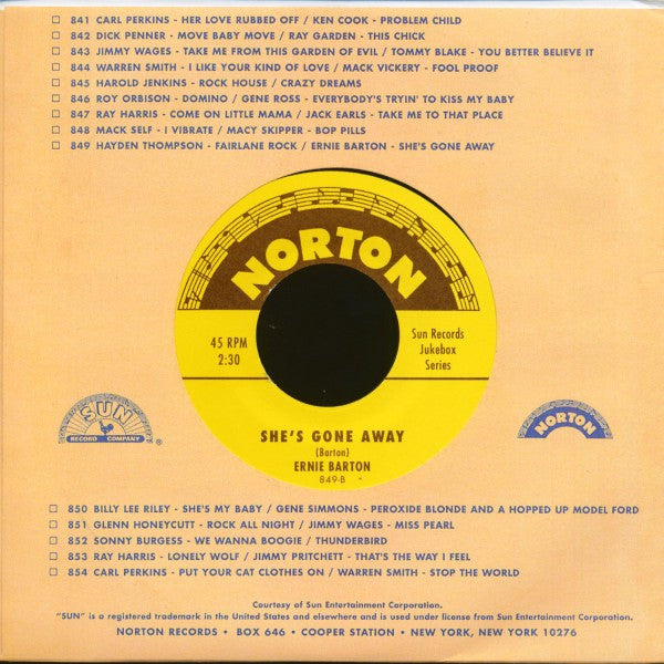 Hayden Thompson / Ernie Barton : Fairlane Rock / She's Gone Away (7", Single)