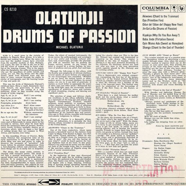 Babatunde Olatunji : Drums Of Passion (LP, Album)