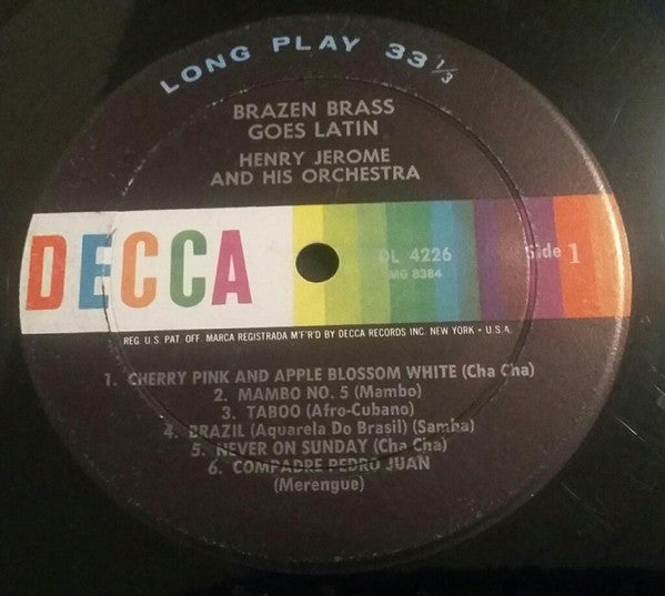 Henry Jerome And His Orchestra : Brazen Brass Goes Latin (LP, Album, Mono)