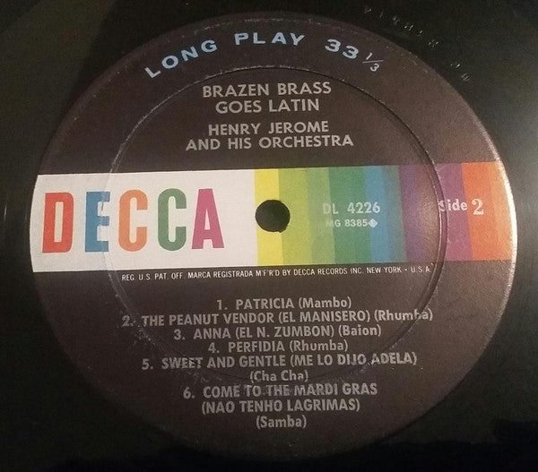Henry Jerome And His Orchestra : Brazen Brass Goes Latin (LP, Album, Mono)