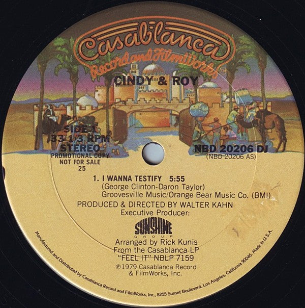 Cindy & Roy : I Wanna Testify (12", Single, Promo)