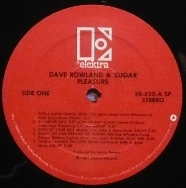 Dave And Sugar : Pleasure (LP, Album, Spe)