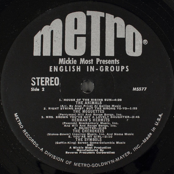 Various : Mickie Most Presents English In-Groups (LP, Comp, RE)