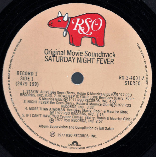 Various : Saturday Night Fever (The Original Movie Sound Track) (2xLP, Album, Comp, Club, RE)