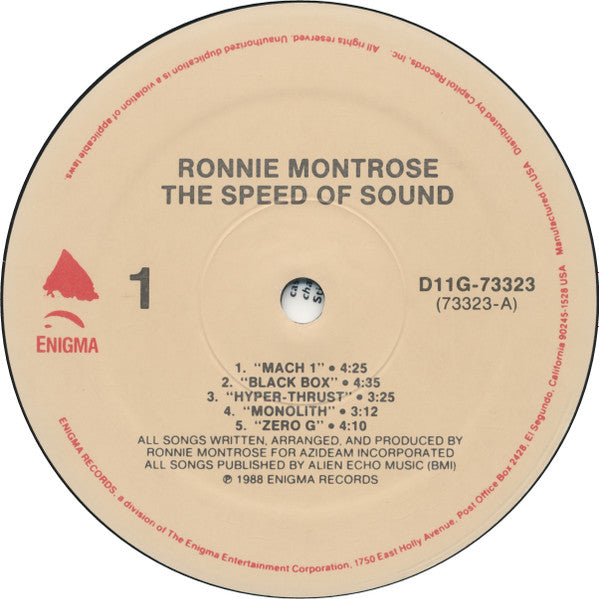 Ronnie Montrose : The Speed Of Sound (LP, Album)