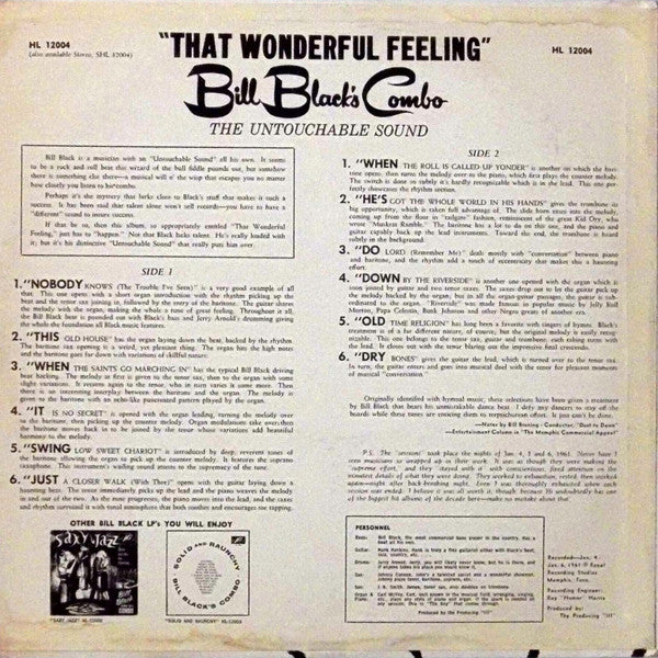Bill Black's Combo : That Wonderful Feeling (LP, Album, Mono)