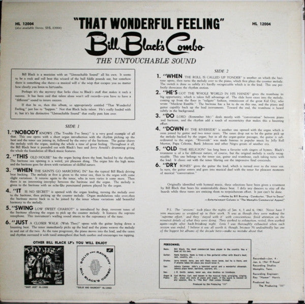 Bill Black's Combo : That Wonderful Feeling (LP, Album, Mono)