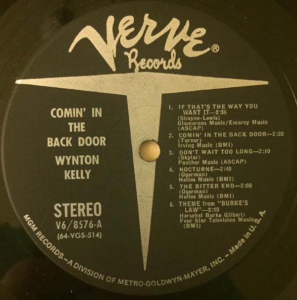 Wynton Kelly : Comin' In The Back Door (LP, Album)