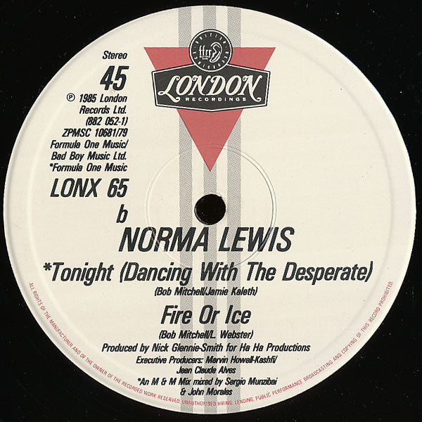 Norma Lewis : Tonight (Dancing With The Desperate) (12")