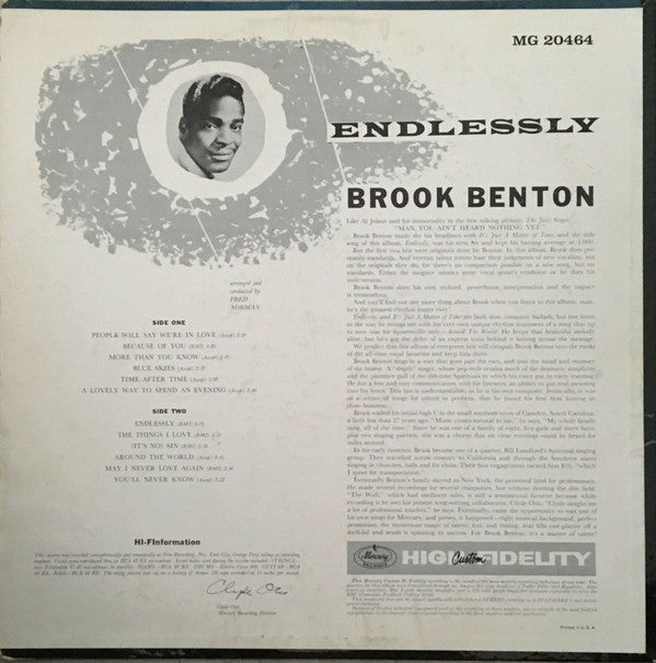 Brook Benton : Endlessly (LP, Album, Mono)