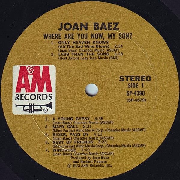Joan Baez : Where Are You Now, My Son? (LP, Album, Mon)