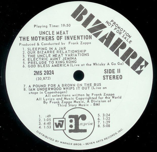 The Mothers : Uncle Meat (2xLP, Album, Promo, San)