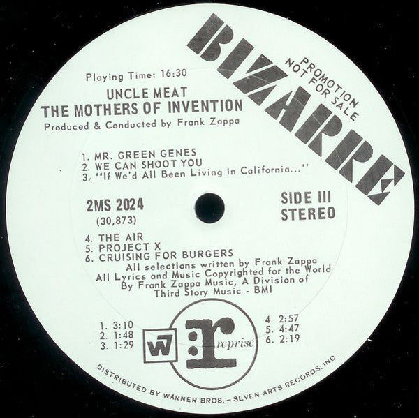 The Mothers : Uncle Meat (2xLP, Album, Promo, San)