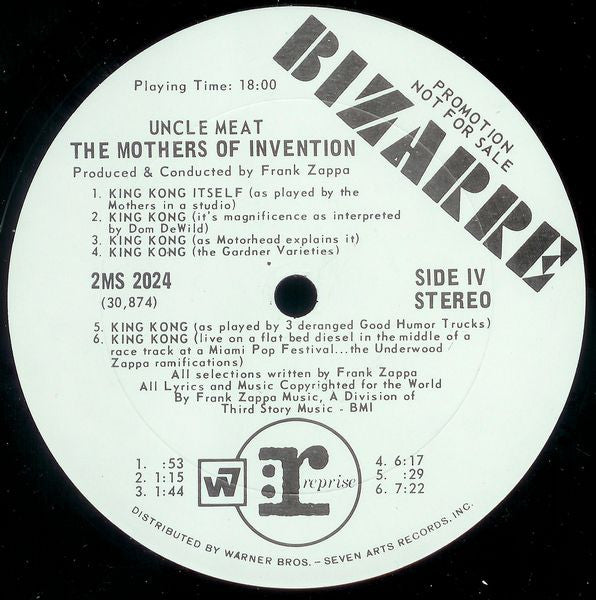 The Mothers : Uncle Meat (2xLP, Album, Promo, San)