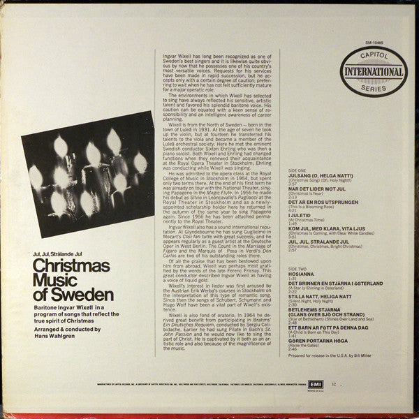Ingvar Wixell With The Hans Walgren Orchestra : Christmas Music Of Sweden (LP, Album, RE)