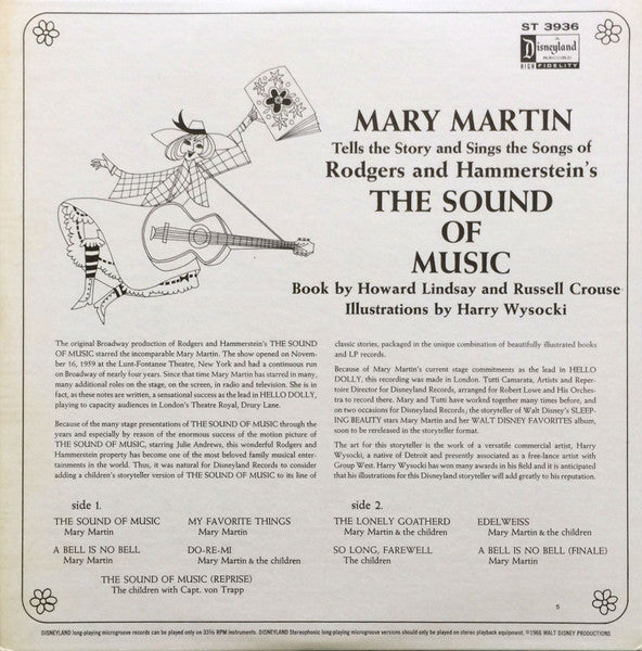 Mary Martin : Rodgers & Hammerstein : Mary Martin Tells The Story And Sings The Songs Of Rodgers And Hammerstein's The Sound Of Music (LP, Album, Mono)