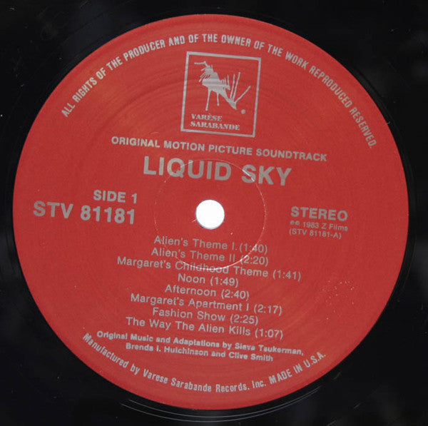 Slava Tsukerman & Brenda Hutchinson & Clive Smith : Liquid Sky (Original Motion Picture Soundtrack) (LP)