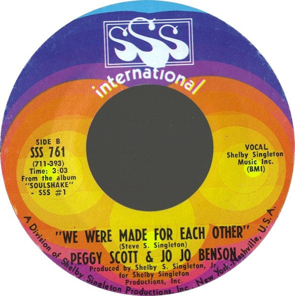 Peggy Scott & Jo Jo Benson : Soulshake (7", Single, Styrene, Pit)