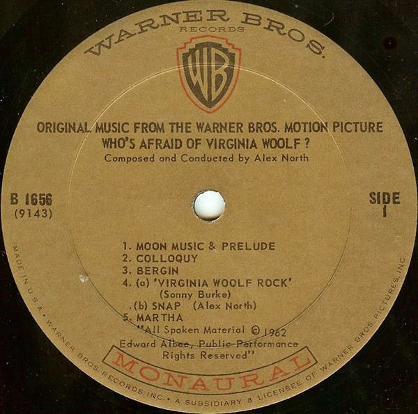 Alex North : Who's Afraid Of Virginia Woolf? (Original Music From The Motion Picture) (LP, Album, Mono)