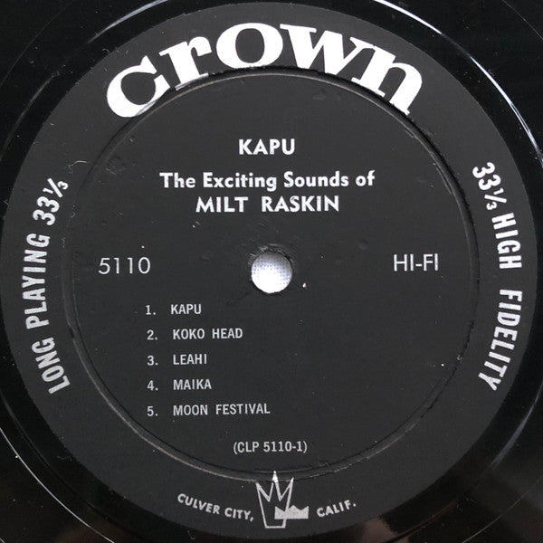 Milt Raskin : Kapu (Forbidden) (LP, Album, Mono)