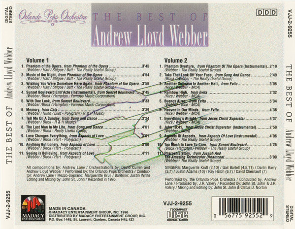 Orlando Pops Orchestra : The Best Of Andrew Lloyd Webber (2xCD, Comp)
