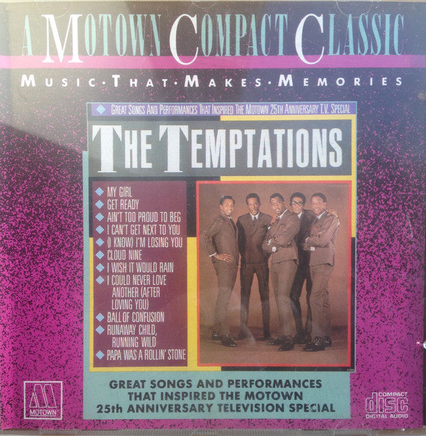 The Temptations : Great Songs And Performances That Inspired The Motown 25th Anniversary Television Special (CD, Comp, RE, RM)