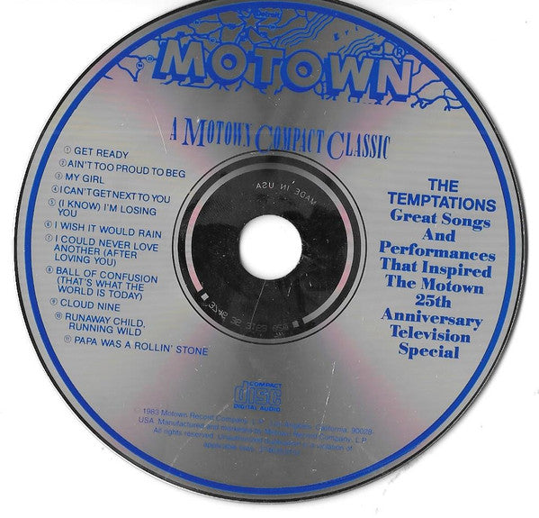 The Temptations : Great Songs And Performances That Inspired The Motown 25th Anniversary Television Special (CD, Comp, RE, RM)