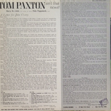 Tom Paxton : Ain't That News (LP, Album, Mono, RP)