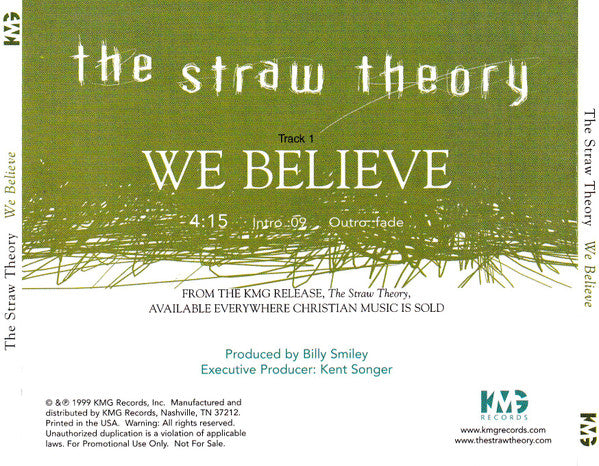 The Straw Theory : We Believe (CD, Single, Promo)