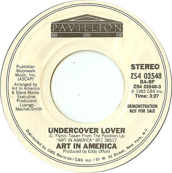 Art In America : Undercover Lover (7", Promo)
