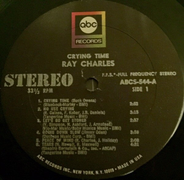 Ray Charles : Crying Time (LP, Album, RP)