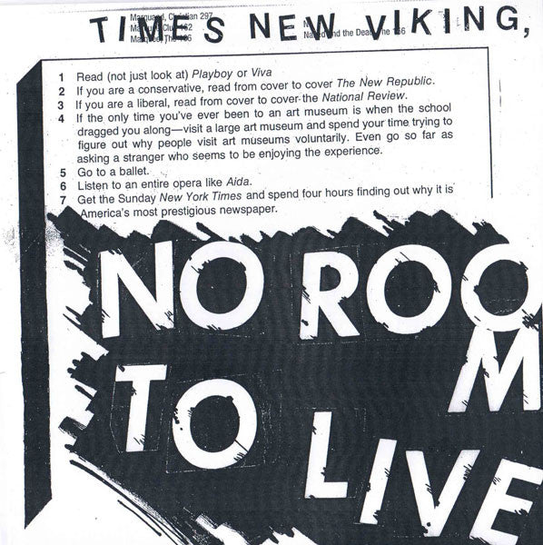 Times New Viking : No Room To Live (7", W/Lbl)