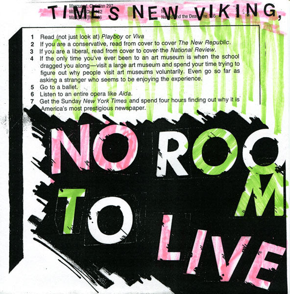 Times New Viking : No Room To Live (7", W/Lbl)