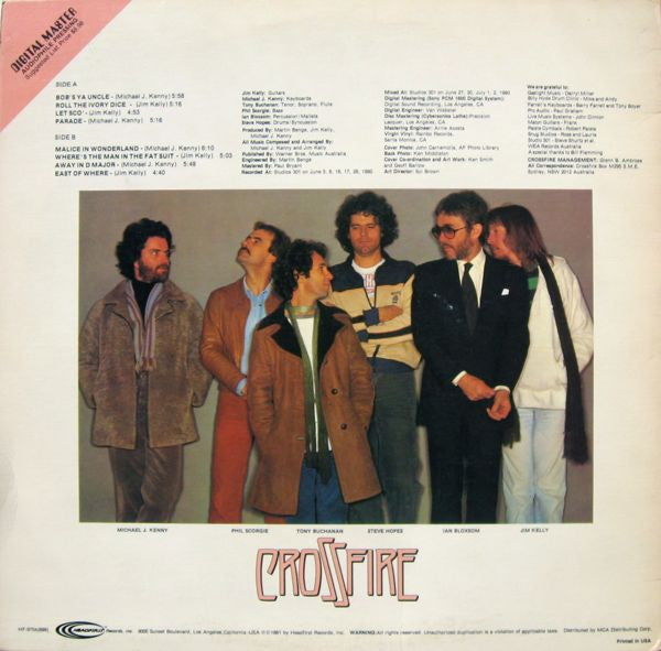 Crossfire (9) : East Of Where (LP, Album)