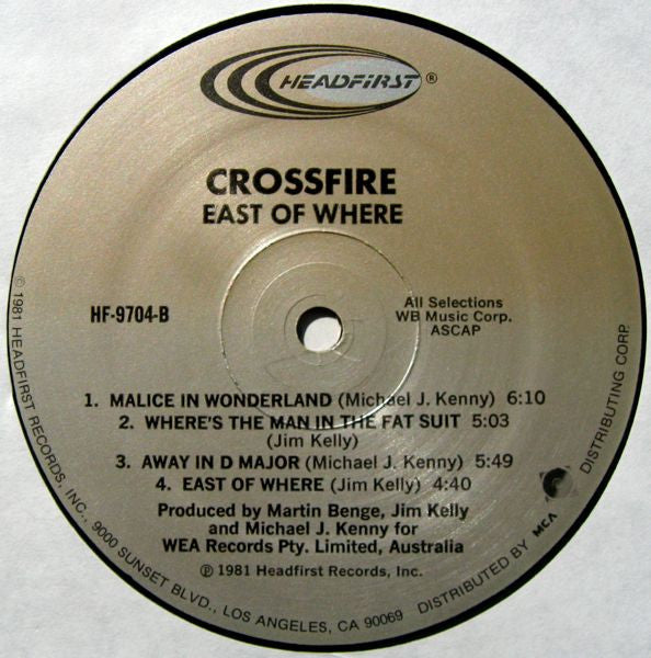 Crossfire (9) : East Of Where (LP, Album)
