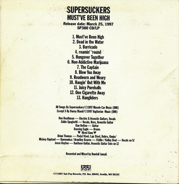 Supersuckers : Must've Been High (CD, Advance, Album)