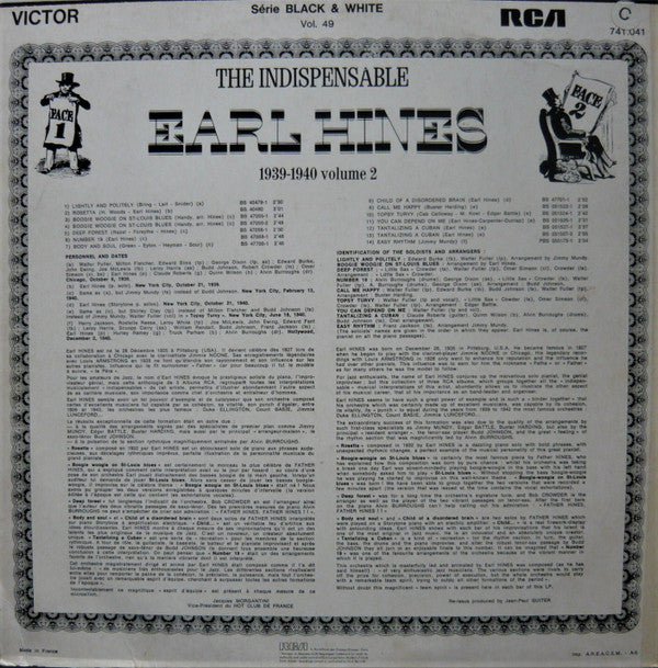 Earl Hines : The Indispensable - 1939-1940 Volume 2 (LP, Comp)