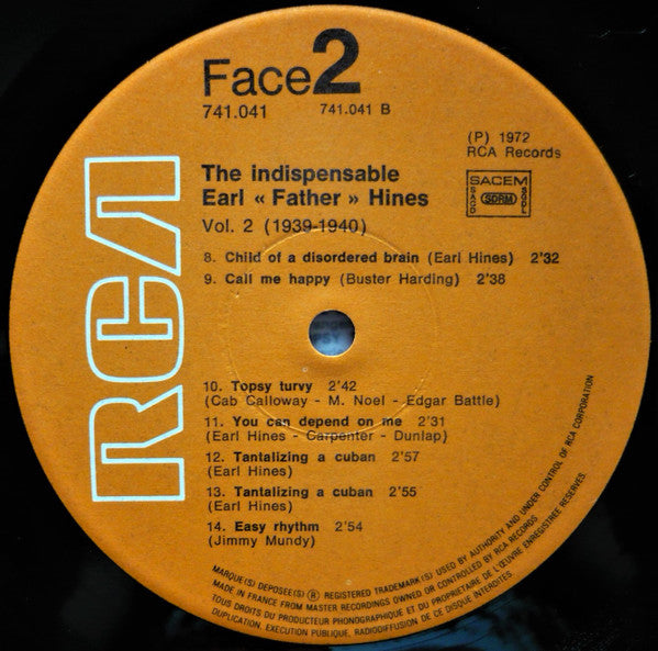Earl Hines : The Indispensable - 1939-1940 Volume 2 (LP, Comp)
