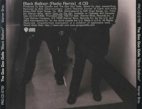 Goo Goo Dolls : Black Balloon (CD, Single, Promo)