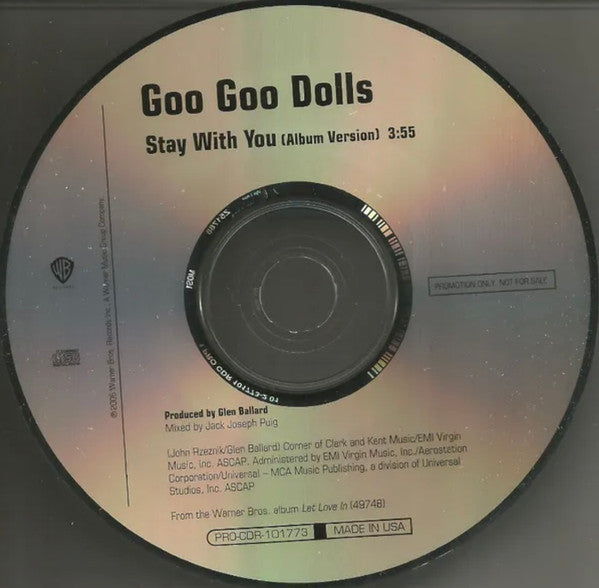 Goo Goo Dolls : Stay With You (CD, Single, Promo)