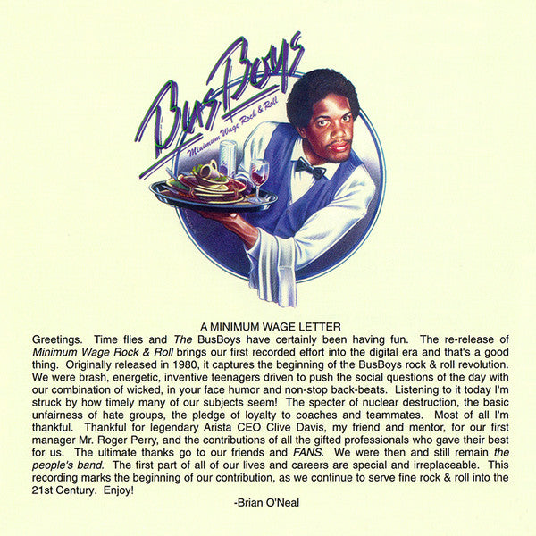 Bus Boys* : Minimum Wage Rock & Roll (CD, Album)