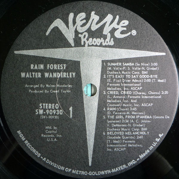 Walter Wanderley : Rain Forest (LP, Album, Club, Cap)
