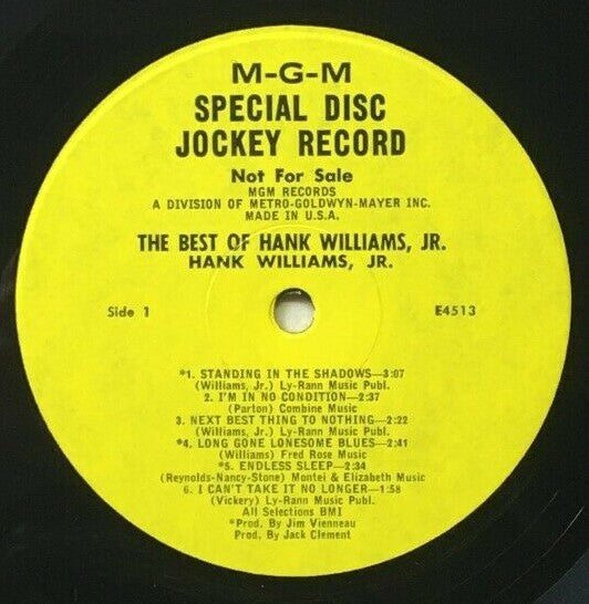 Hank Williams Jr. : The Best Of Hank Williams, JR. (LP, Comp, Mono, Promo)