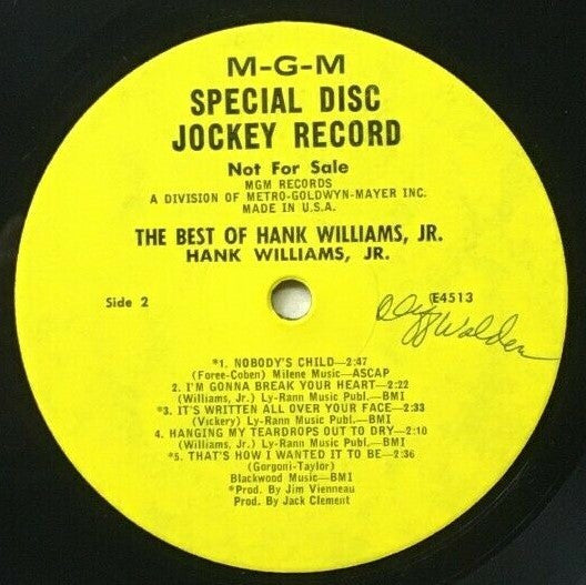 Hank Williams Jr. : The Best Of Hank Williams, JR. (LP, Comp, Mono, Promo)