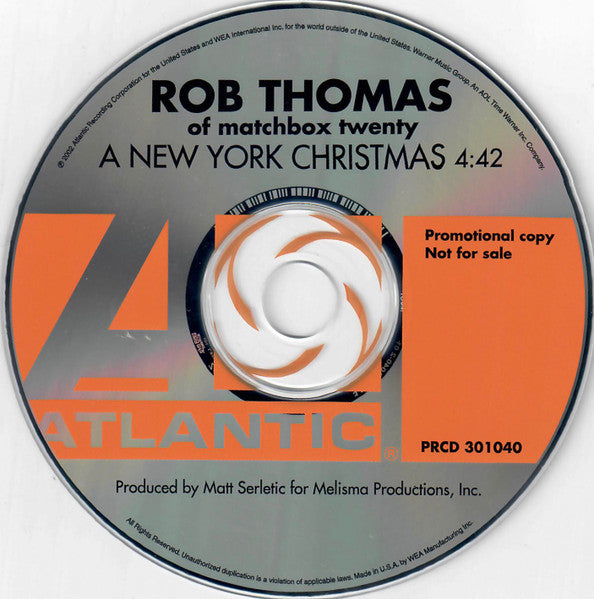 Rob Thomas : A New York Christmas (CD, Single, Promo)