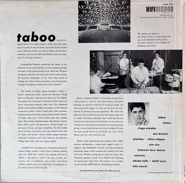 Arthur Lyman : Taboo (LP, Album)