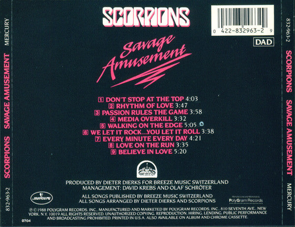 Scorpions : Savage Amusement (CD, Album, PDO)