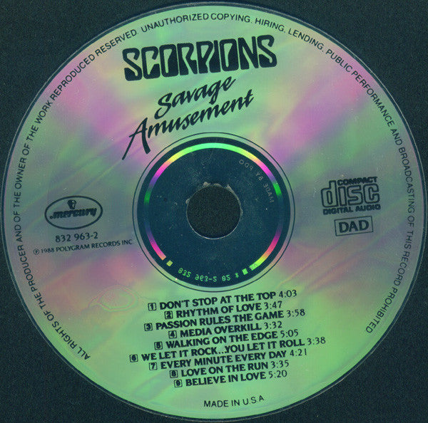 Scorpions : Savage Amusement (CD, Album, PDO)