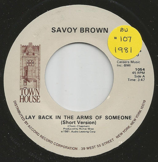 Savoy Brown : Lay Back In The Arms Of Someone (7", Single, Promo)