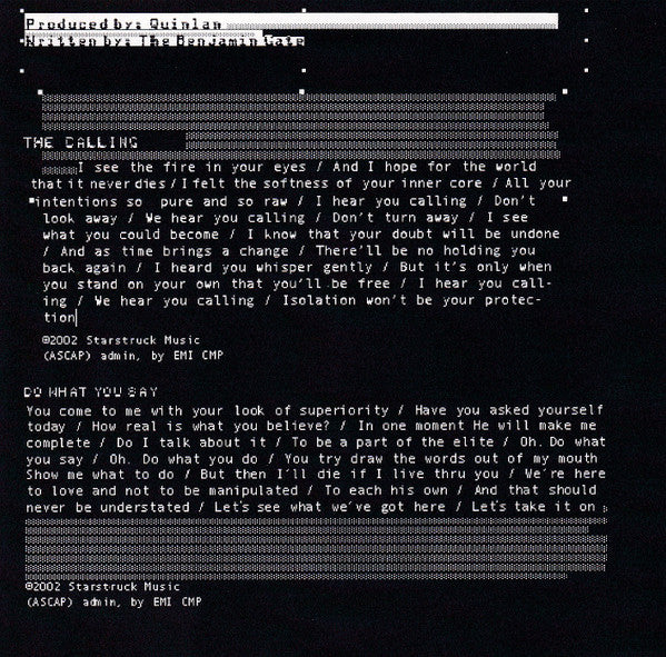 The Benjamin Gate : The Calling / Do What You Say (CD, Single, Promo)